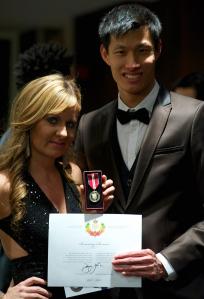 receiving the Queens Diamond Jubilee medal after our show at the Queen Elizabeth Theatre 